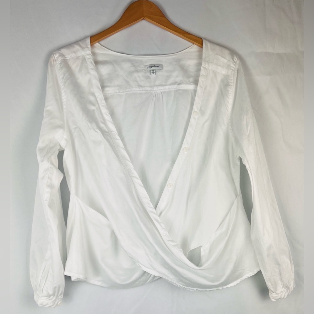 Mystree Cross Front Button Down Blouse - image 1